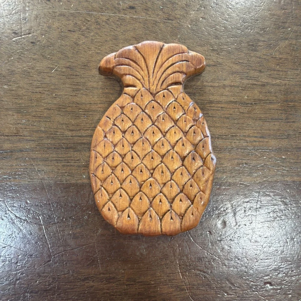 Wood Pineapple Collectable Fridge Magnet Kitchen